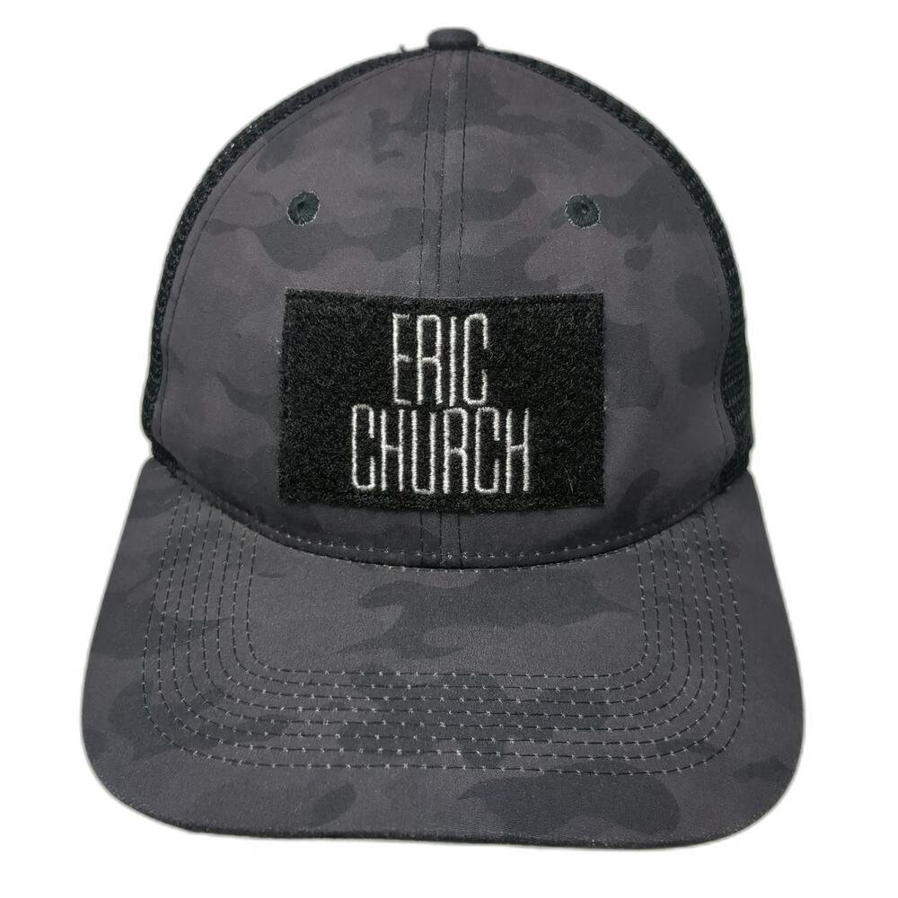 Eric Church Trucker Hat Gray Black Camo Mesh Snapback One Size Official Product